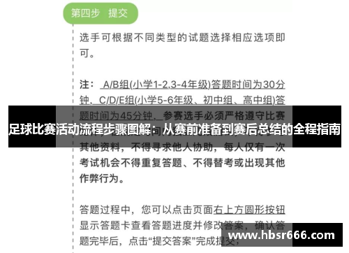 足球比赛活动流程步骤图解：从赛前准备到赛后总结的全程指南